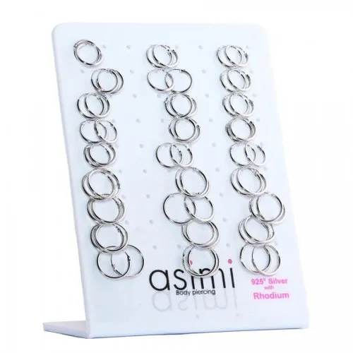 Ασημένιος επιροδιωμένος κρίκος 10-12 Mm