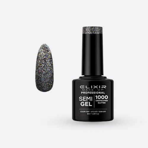 Elixir Make Up Semigel Color Coat Soak Off 1000 Unspecified Glitter 8ml