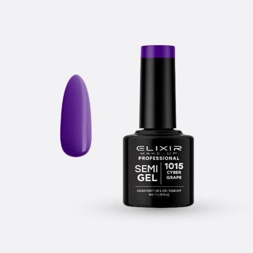 Elixir Make Up Semigel Color Coat Soak Off 1015 Cyber Grape 8ml