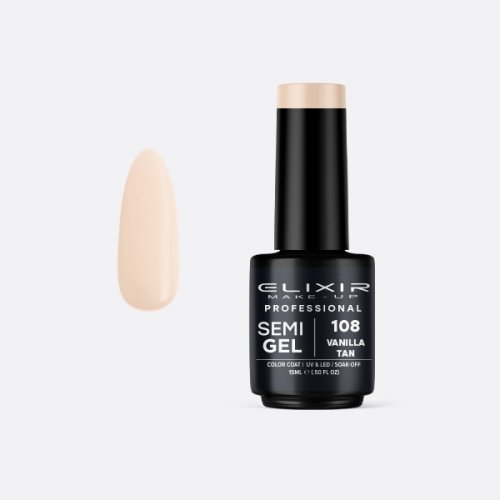 Elixir Make Up Semigel Color Coat Soak Off 108 Vanilla Tan 15ml