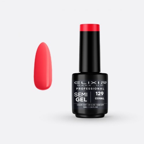 Elixir Make Up Semigel Color Coat Soak Off 129 Coral 15ml