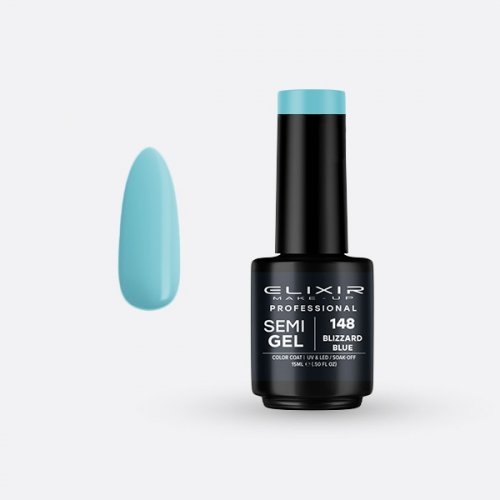 Elixir Make Up Semigel Color Coat Soak Off 148 Blizzard Blue 15ml