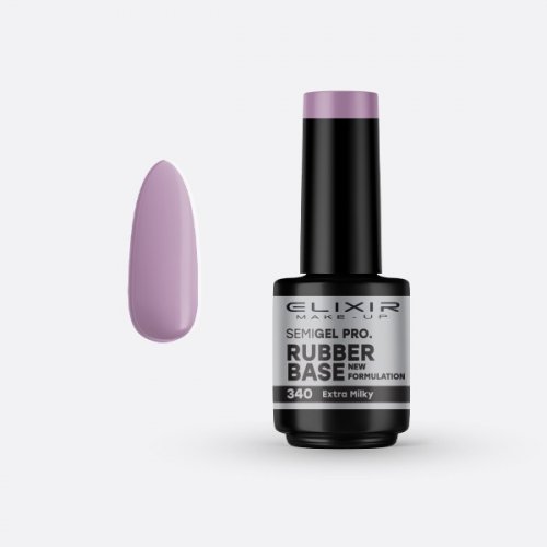 Elixir Make Up Semigel Color Coat Soak Off 340 Rubber Base Extra Milky 15ml
