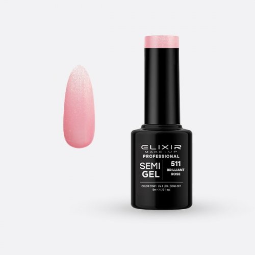Elixir Make Up Semigel Color Coat Soak Off 511 Brilliant Rose 5ml