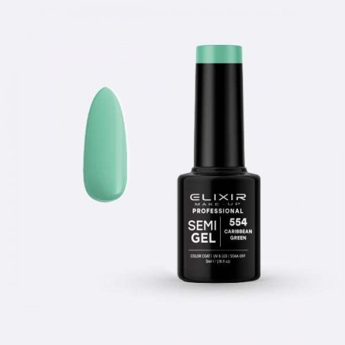 Elixir Make Up Semigel Color Coat Soak Off 554 Caribbean green 5ml