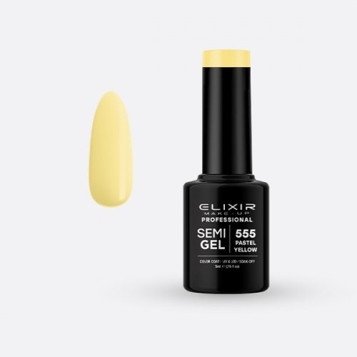 Elixir Make Up Semigel Color Coat Soak Off 555 Pastel Yellow 5ml