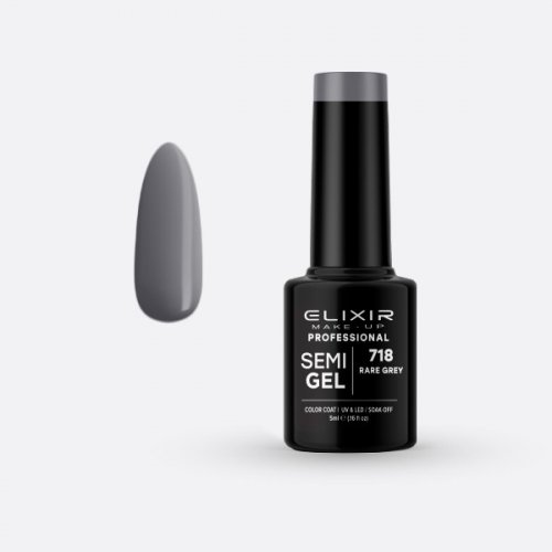 Elixir Make Up Semigel Color Coat Soak Off 718 - Rare Grey 5ml