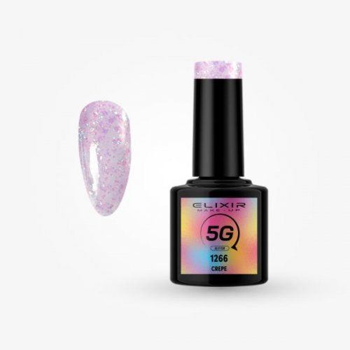 Elixir 5G Glitter Semi Gel Ημιμόνιμο Bερνίκι - 1266 Crepe 8ml