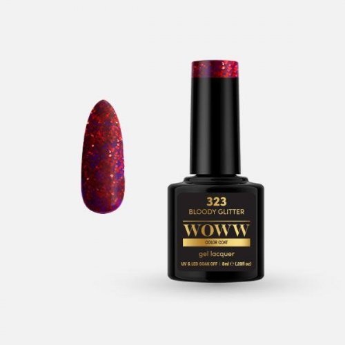Ημιμόνιμο Βερνίκι Woww Cosmetics 8ml  Bloody  Glitter -  323