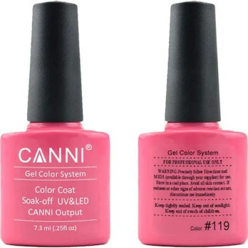 Canni Gel Color System 119 Rose Carmine 7.3ml-ημιμόνιμο βερνίκι