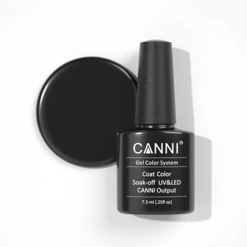 Canni Gel Color System 161 Pure Black 7.3ml - ημιμόνιμο βερνίκι