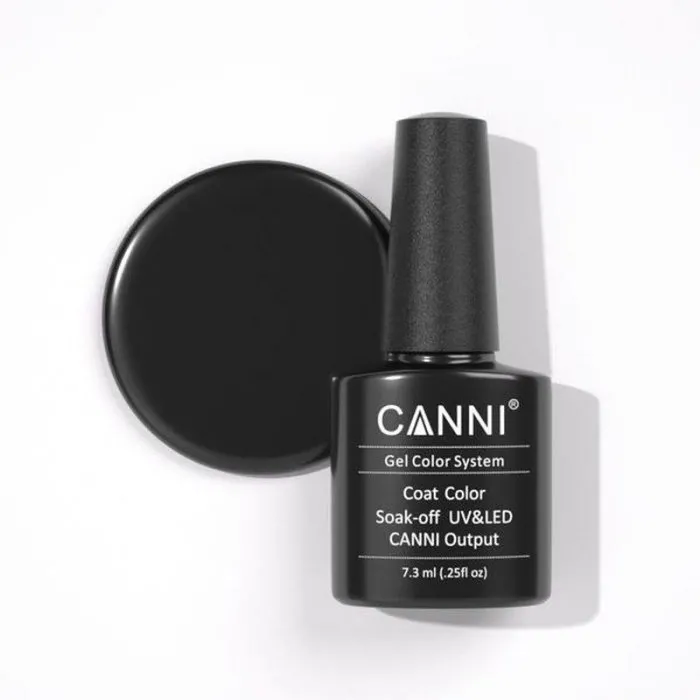 Canni Gel Color System 161 Pure Black 7.3ml - ημιμόνιμο βερνίκι