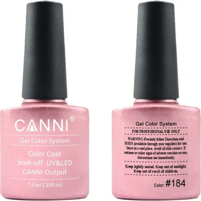 Canni Gel Color System 184 Pink Glitter 7.3ml-ημιμόνιμο βερνίκι