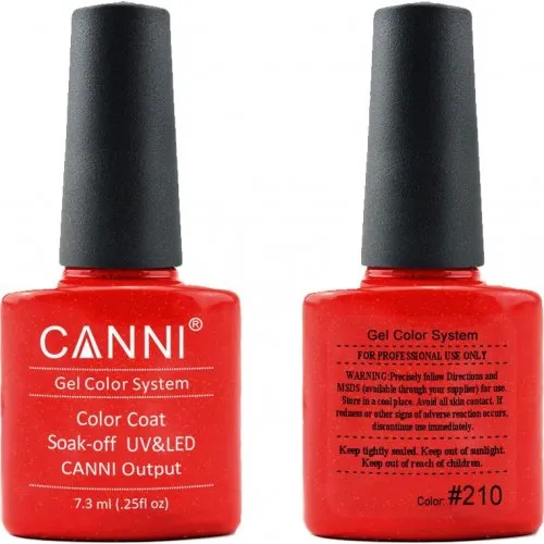 Canni Gel Color System 210 Blood Red with Brilliance 7.3ml-ημιμόνιμο βερνίκι