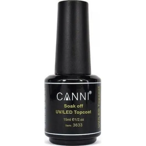 Canni Soak Off UV/Led Top Coat για Ημιμόνιμα Βερνίκια 15ml