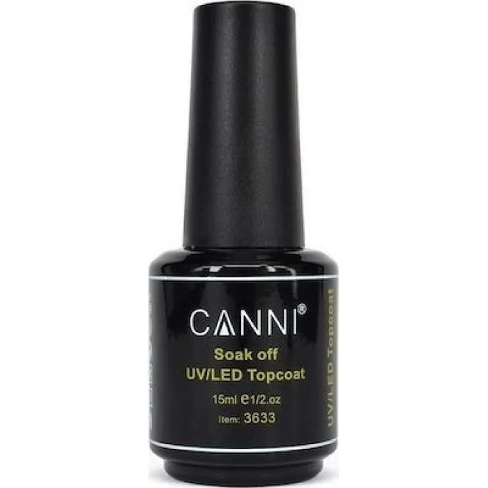 Canni Soak Off UV/Led Top Coat για Ημιμόνιμα Βερνίκια 15ml