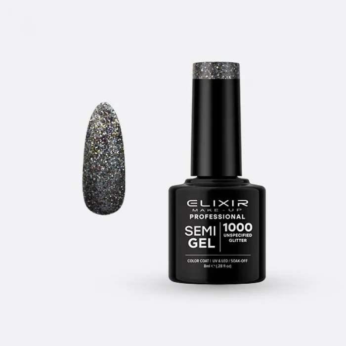 Elixir Make Up Semigel Color Coat Soak Off 1000 Unspecified Glitter 8ml