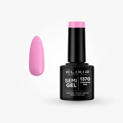 Elixir Make Up Semigel Color Coat Soak Off 1370 Carnation Pink 8ml