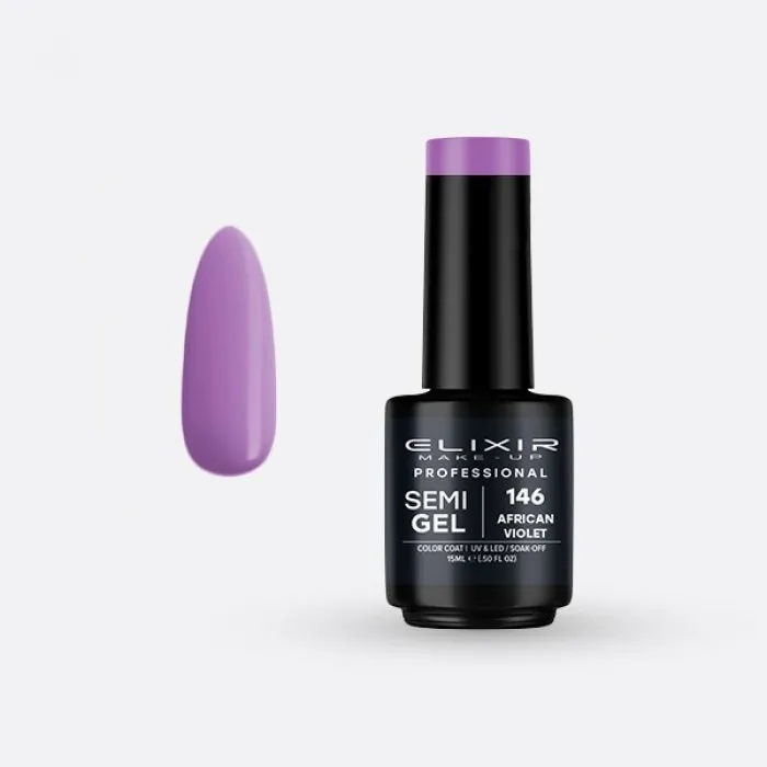Elixir Make Up Semigel Color Coat Soak Off 146 African Violet 15ml