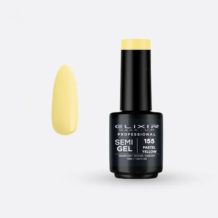 Elixir Make Up Semigel Color Coat Soak Off 155 Pastel Yellow 15ml