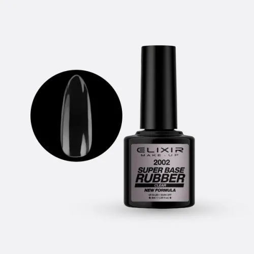 Elixir Super Rubber Base Coat 8ml 2002 Clear New Formula