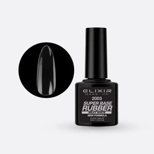 Elixir Super Rubber Base Coat 8ml 2003 Milky White New Formula