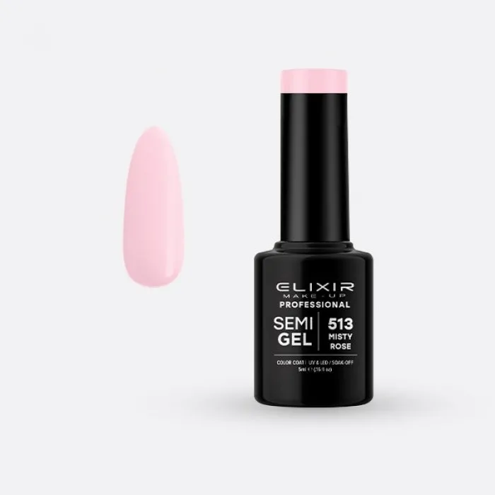 Elixir Make Up Semigel Color Coat Soak Off 513 Misty Rose 5ml