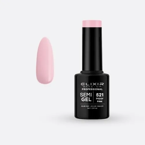 Elixir Make Up Semigel Color Coat Soak Off 521 Piggy Pink 5ml