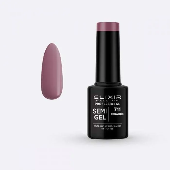 Elixir Make Up Semigel Color Coat Soak Off 711 Redwood 5ml