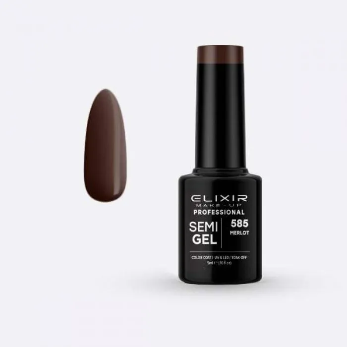 Elixir Make Up Semigel Color Coat Soak Off 585 Merlot 5ml
