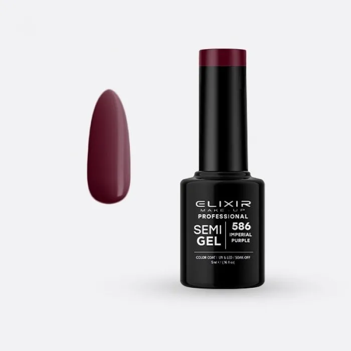 Elixir Make Up Semigel Color Coat Soak Off 586 Imperial Purple 5ml