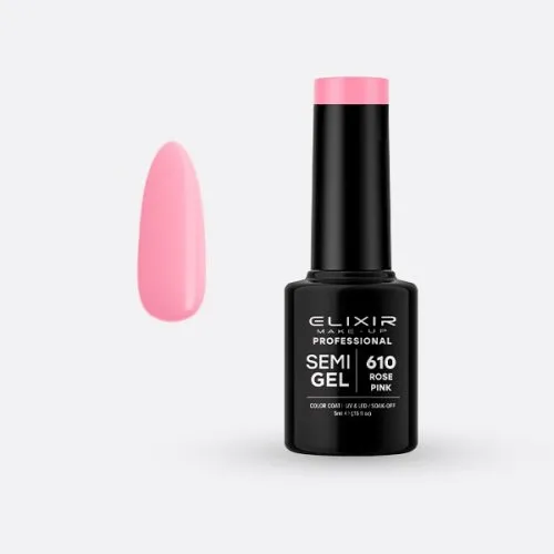 Elixir Make Up Semigel Color Coat Soak Off 610 Rose Pink 5ml