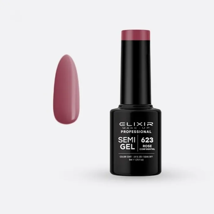 Elixir Make Up Semigel Color Coat Soak Off 623 Rose Confidential 5ml