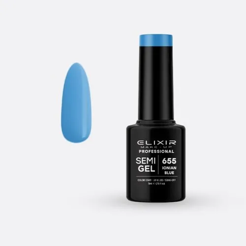 Elixir Make Up Semigel Color Coat Soak Off 655 Ionian Blue 5ml