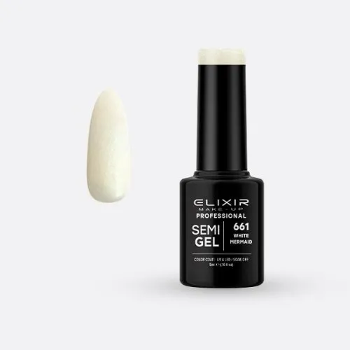 Elixir Make Up Semigel Color Coat Soak Off 661 White Mermaid 5ml