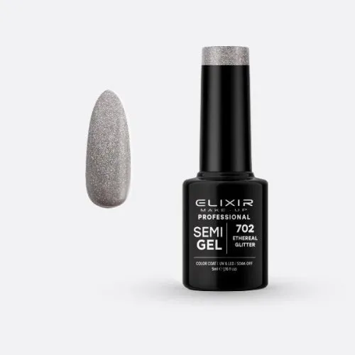 Elixir Make Up Semigel Color Coat Soak Off 702 Ethereal Glitter 5ml