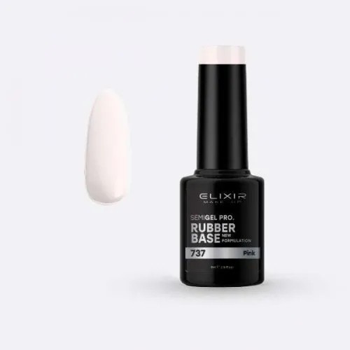 Elixir Make Up Semigel Color Coat Soak Off Rubber Base 737 Pink 5ml