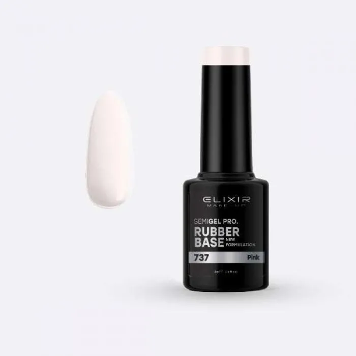 Elixir Make Up Semigel Color Coat Soak Off Rubber Base 737 Pink 5ml
