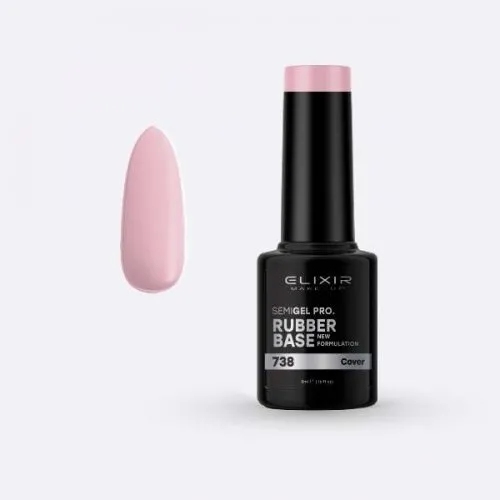 Elixir Make Up Semigel Color Coat Soak Off Rubber Base 738 Cover 5ml