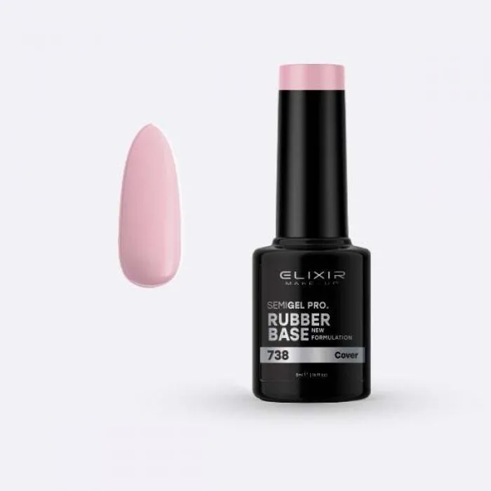 Elixir Make Up Semigel Color Coat Soak Off Rubber Base 738 Cover 5ml