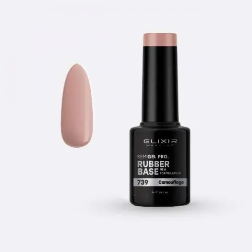 Elixir Make Up Semigel Color Coat Soak Off Rubber Base 739 Camouflage 5ml