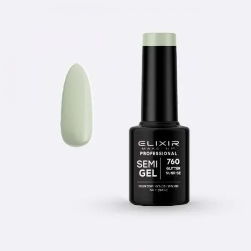 Elixir Make Up Semigel Color Coat Soak Off 760 Glitter Sunrise 5ml
