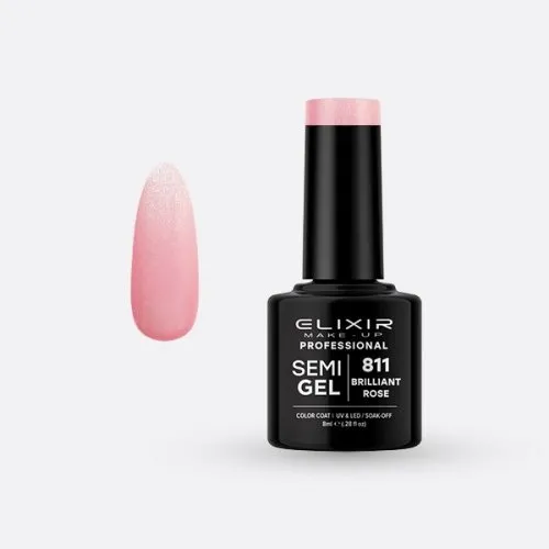 Elixir Make Up Semigel Color Coat Soak Off 811 Brilliant Rose 8ml