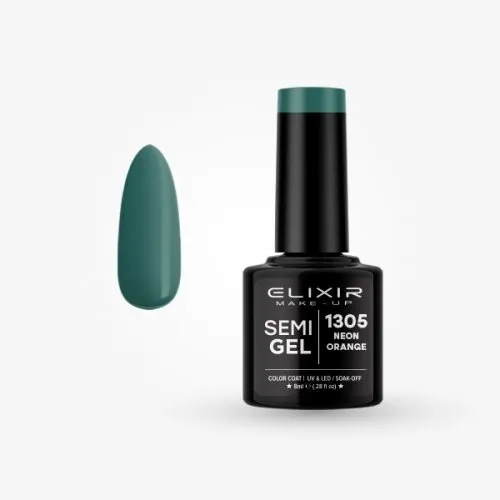 Elixir Make Up Semigel Color Coat Soak Off 1305 Neon Orange 8ml