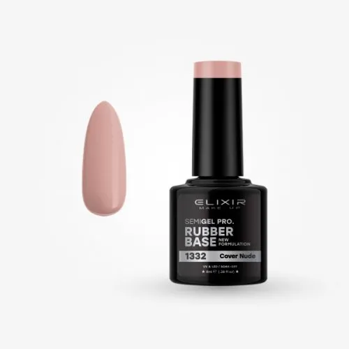 Elixir Make Up Semigel Color Coat Soak Off 1333 Rubber Base Cover Nude 8ml