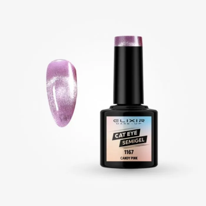 Elixir Cat Eye Semigel 8ml 1167 - Candy Pink