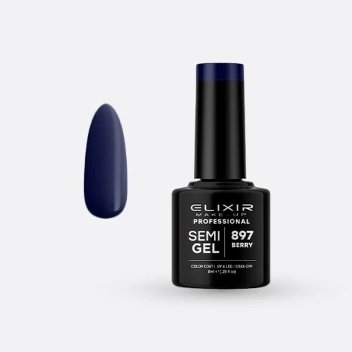 Elixir Make Up Semigel Color Coat Soak Off 897 Berry 8ml