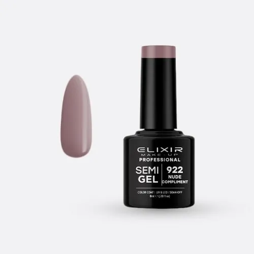 Elixir Make Up Semigel Color Coat Soak Off 922 Nude Compliment 8ml