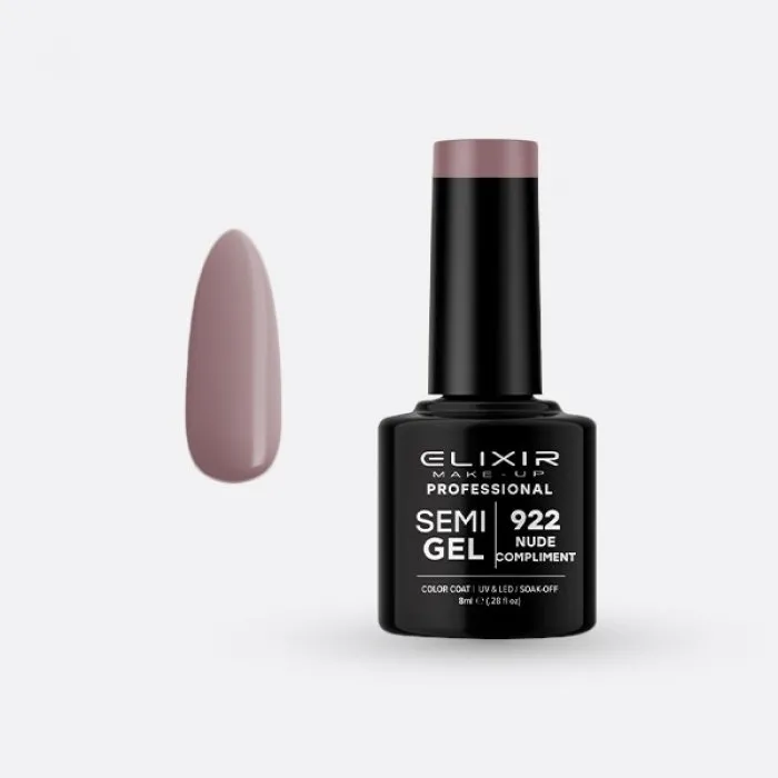 Elixir Make Up Semigel Color Coat Soak Off 922 Nude Compliment 8ml