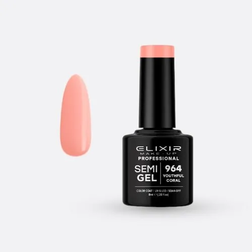 Elixir Make Up Semigel Color Coat Soak Off 964 Youthful Coral 8ml